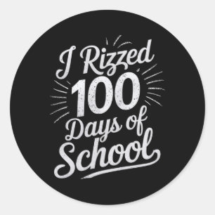 Pegatina Redonda Rizé 100 días de divertida escuela 100 días
