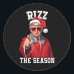 Pegatina Redonda Rizz La temporada Funny Navidades de Trump Santa C<br><div class="desc">Rizz La temporada Funny Navidades de Trump Santa Claus</div>