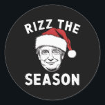 Pegatina Redonda Rizz The Season Funny Navidades de Trump Santa<br><div class="desc">Rizz The Season Funny Navidades de Trump Santa</div>
