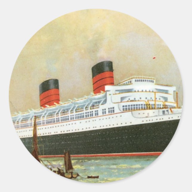 Pegatina Redonda RMS Mauretainia (Anverso)