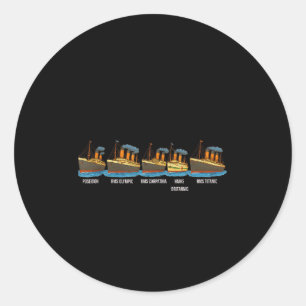 Pegatina Redonda Rms Titanic Britannic Poseidon Carpathia Famous Sh