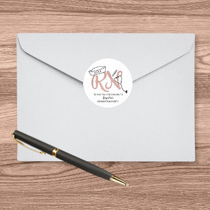 Pegatina Redonda RN fiesta de graduación de enfermeras gracias ide