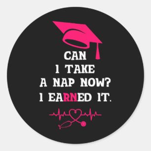 Pegatina Redonda Rn Lvn Cna Nurse Grad Ganó La Enfermería De Guay G