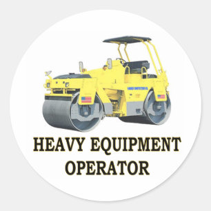PEGATINA REDONDA ROAD ROLLER