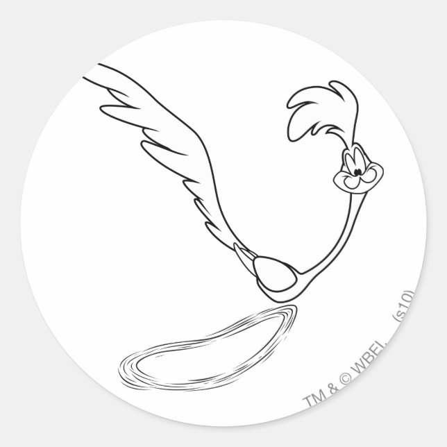 Pegatina Redonda ROAD RUNNER™ en ejecución (Anverso)