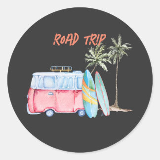 PEGATINA REDONDA ROAD TRIP EN VAN