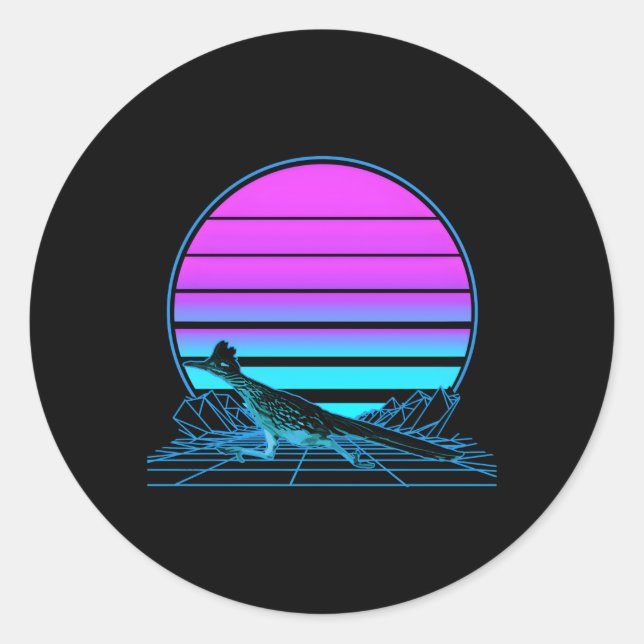 Pegatina Redonda Roadrunner Pastel Gótico Vaporwave (Anverso)