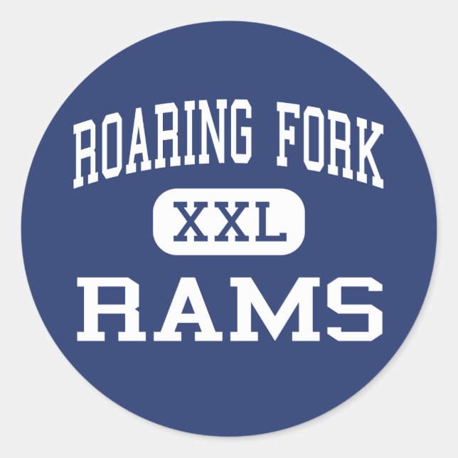 Pegatina Redonda Roaring Fork - Rams - High - Carbondale Colorado (Anverso)