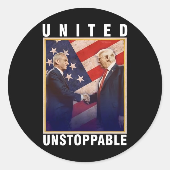 Pegatina Redonda Robert F Kennedy Jr Trump Unstopable (Anverso)
