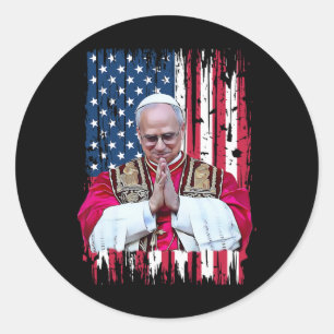 Pegatina Redonda Robert Francis prevota al Papa de Estados Unidos