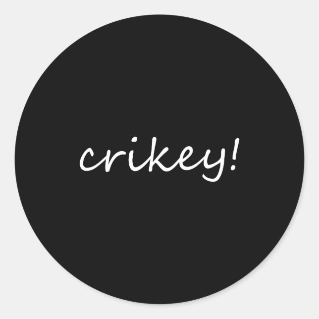 Pegatina Redonda Robert Irwin Crikey For Men Womens  (Anverso)