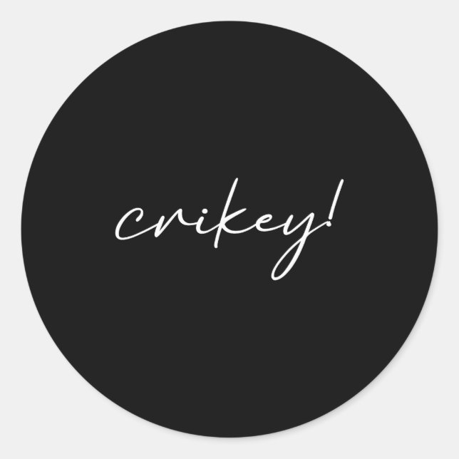 Pegatina Redonda Robert Irwin Crikey Funny Meme  (Anverso)