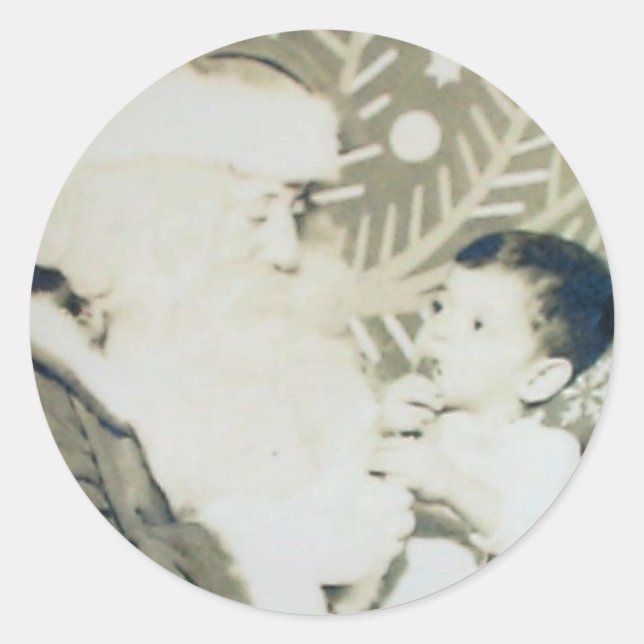 Pegatina Redonda robert y santa (Anverso)