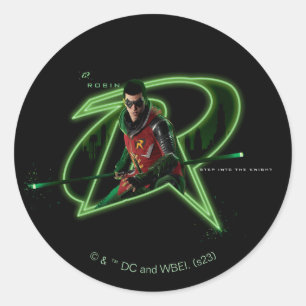 Pegatina Redonda Robin de Caballeros Gotham con logo