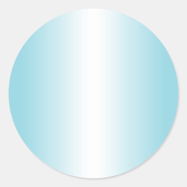 Pegatina Redonda Robin Egg Blue and White Gradient Blank (Anverso)