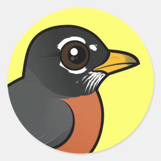 Pegatina Redonda Robin estadounidense birdorable
