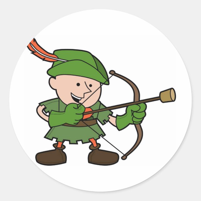 Pegatina Redonda Robin Hood (Anverso)