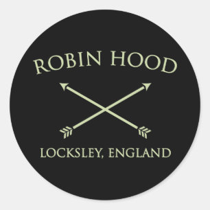 Pegatina Redonda Robin Hood del locksley
