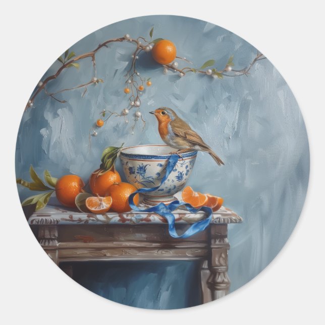 Pegatina Redonda Robin - Pegatinas redondos para Stationery (Anverso)