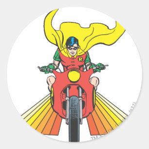 Pegatina Redonda Robin Rides 2 2
