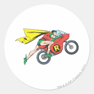 Pegatina Redonda Robin y Cycle