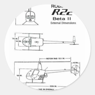 Pegatina Redonda Robinson R-22