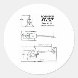 Pegatina Redonda Robinson R-22