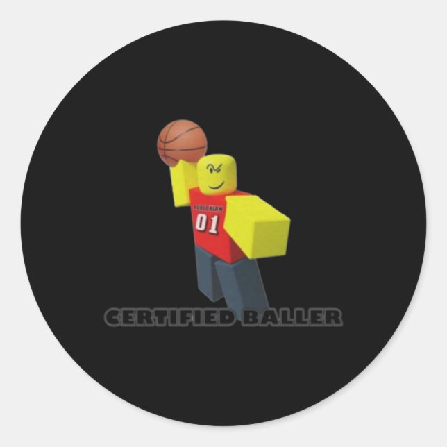 Pegatina Redonda Robloxian Certified Baller (Anverso)