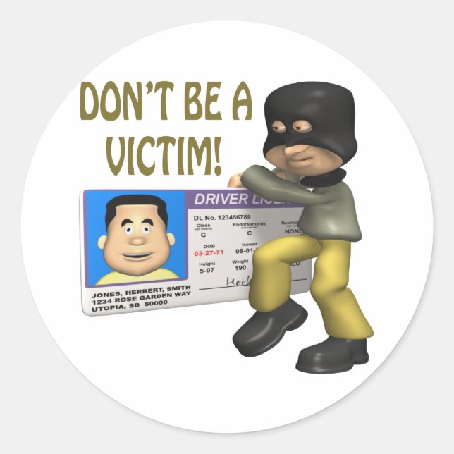 Pegatina Redonda Robo de identidad