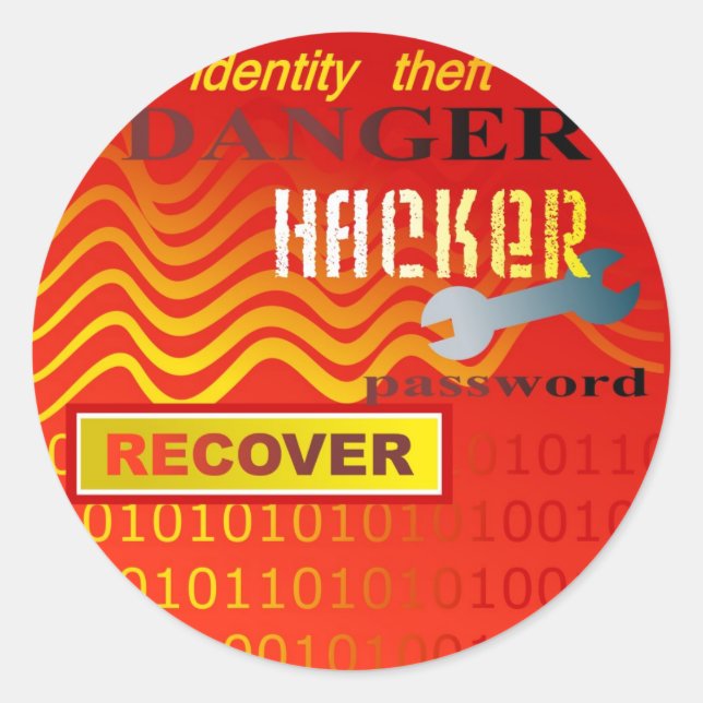 Pegatina Redonda Robo de identidad (Anverso)