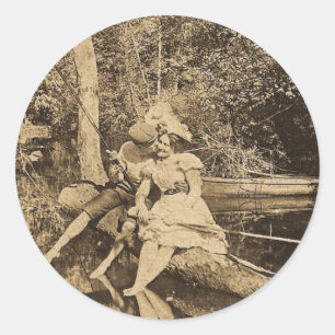 Pegatina Redonda Robo de un beso