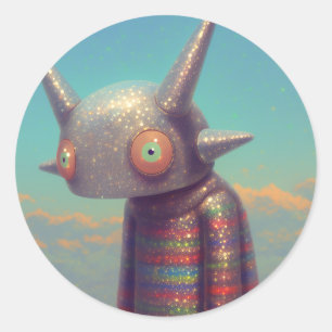 Pegatina Redonda Robot