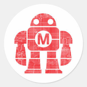 Pegatina Redonda Robot
