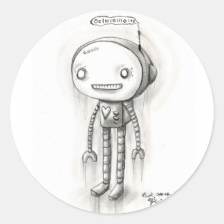 Pegatina Redonda Robot Boy