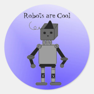 Pegatina Redonda Robot con decir