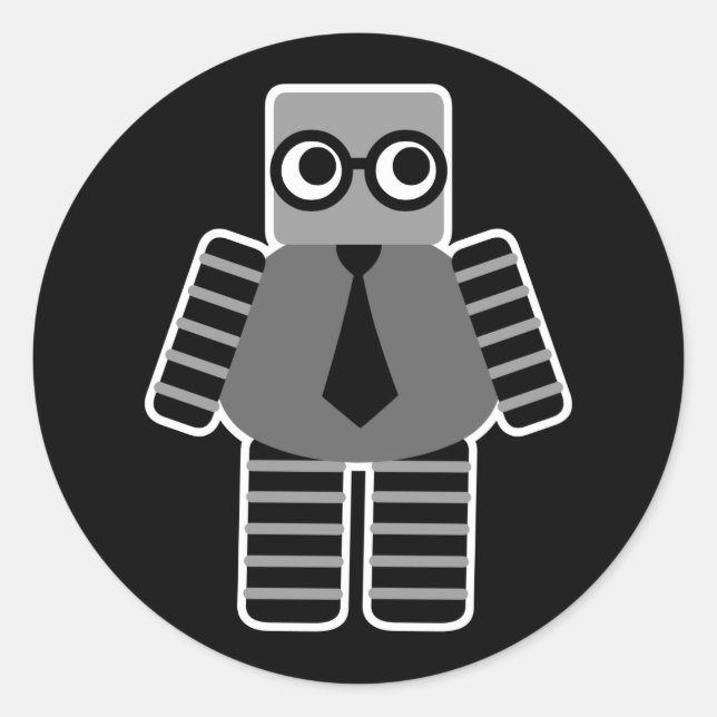Pegatina Redonda Robot inteligente (Anverso)