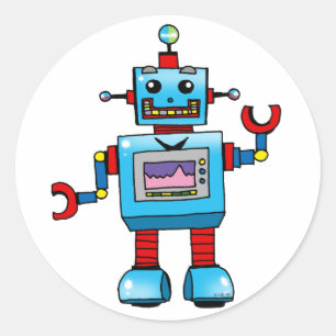 Pegatina Redonda Robot lindo