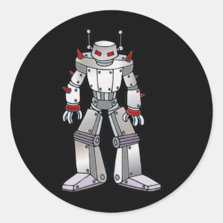 Pegatina Redonda Robot medio con Spikes