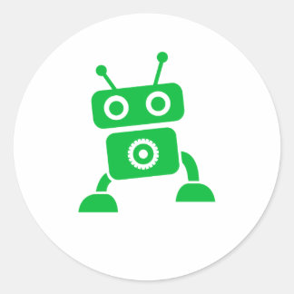 Pegatina Redonda Robot para bebé verde