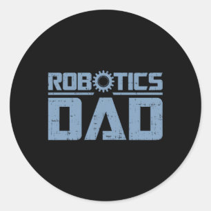 Pegatina Redonda Robotics Dad