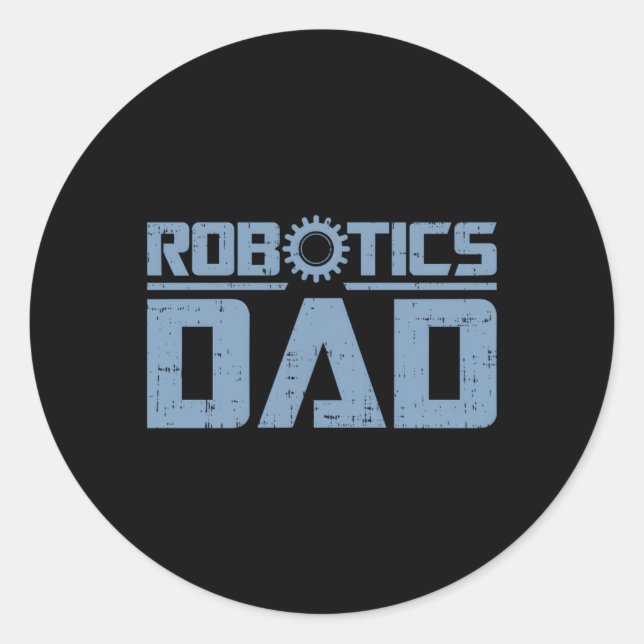 Pegatina Redonda Robotics Dad (Anverso)