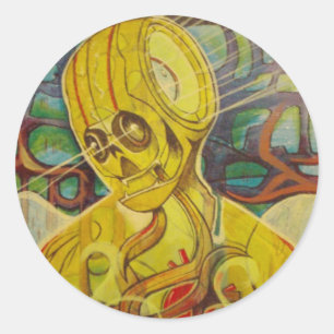 Pegatina Redonda robots