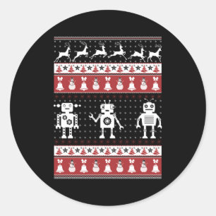 Pegatina Redonda Robots Ugly