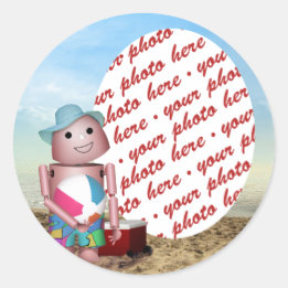 Pegatina Redonda Robox9 Olvidó el protector solar.