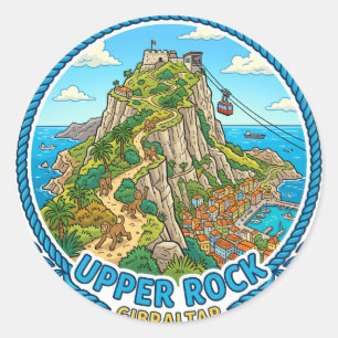 Pegatina Redonda Roca Alta de Gibraltar