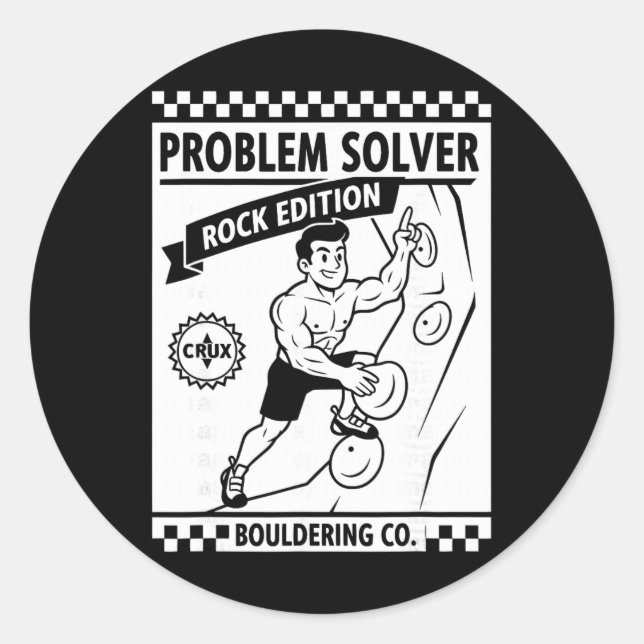 Pegatina Redonda Roca de edición de Problem Solver diversión pared  (Anverso)