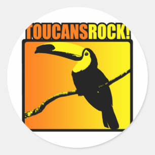 Pegatina Redonda ¡Roca de Toucans!