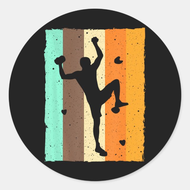 Pegatina Redonda Roca en Bouldering Escalada Para (Anverso)