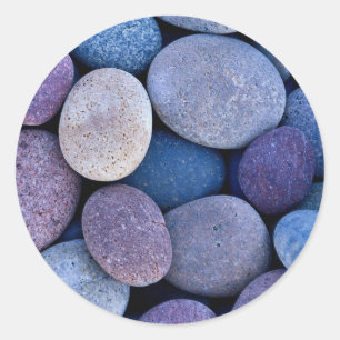 Pegatina Redonda Rocas azules de piedra