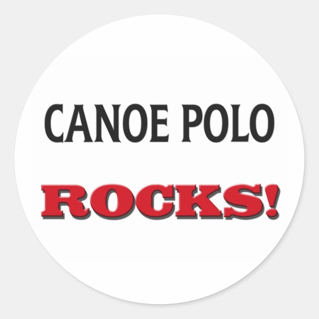 Pegatina Redonda Rocas canoas polo (Anverso)